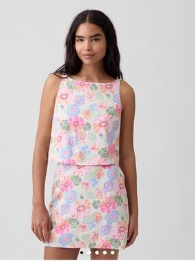 Gap Linen-blend floral Apron top